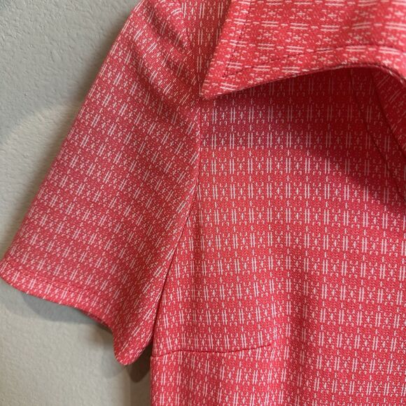 Vtg 60s/70s Handmade Pink Geometric Knit Maxi Dress, Collar, Short Sleeve S/M - Picture 8 of 16